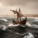 Book of Jonah: Meaning, Story, and Key Themes Ancient ship caught in a storm near the coast