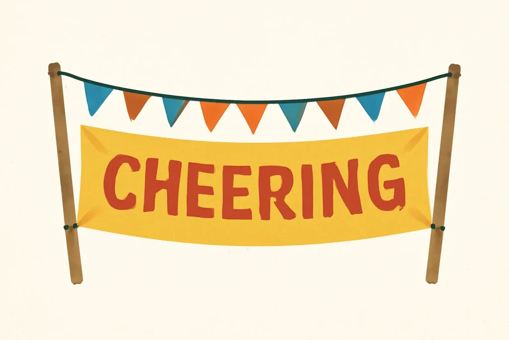 cheering banner