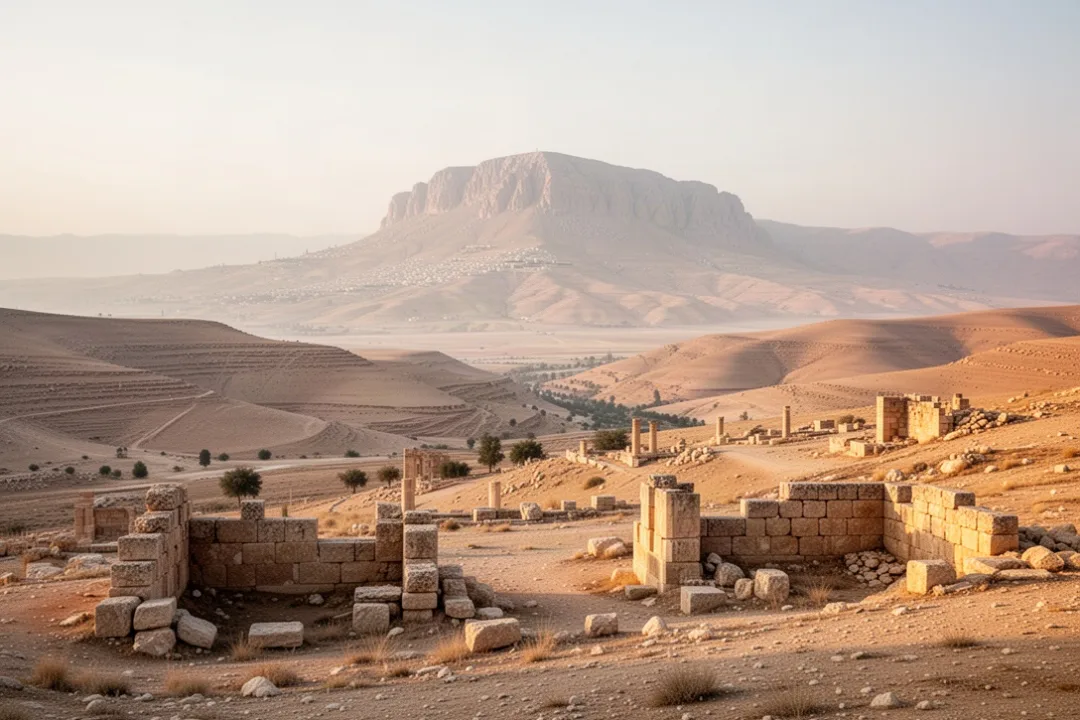 Elevated Moabite plateau east of the Dead Sea in modern Jordan