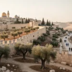 Ancient Samaria city on a central Israelite hill with surrounding countryside