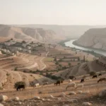 Ancient Canaan landscape showing varied tribal territories and Jordan River