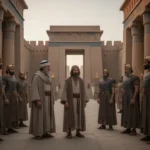 Jewish exile serving faithfully in an ancient Babylonian royal courtyard
