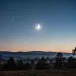 Venus shining as the morning star above a predawn eastern horizon