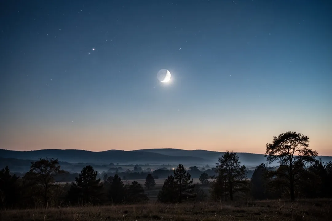 Venus shining as the morning star above a predawn eastern horizon