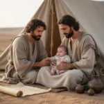 Ancient covenant family scene representing biblical circumcision